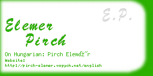 elemer pirch business card